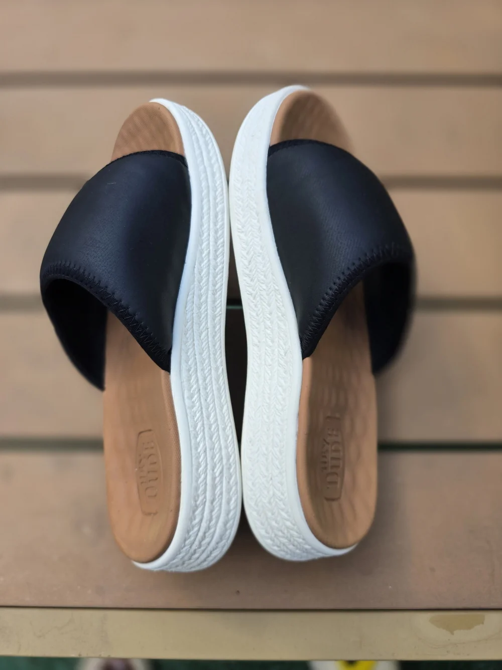 HEYDUDE Tide Espadrille Slide Sandals Black Size 7W